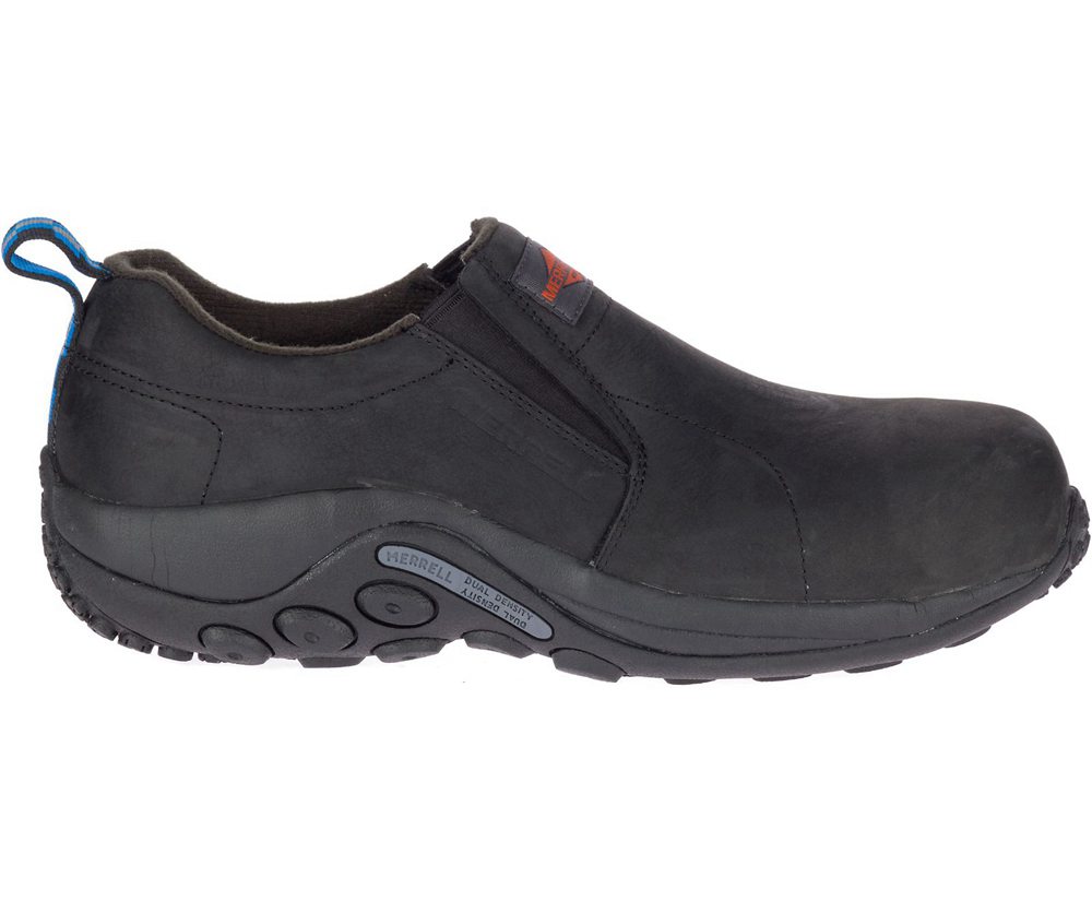 Slip On Homem - Merrell Jungle Moc Couro Comp Toe - Pretas - FQH534890